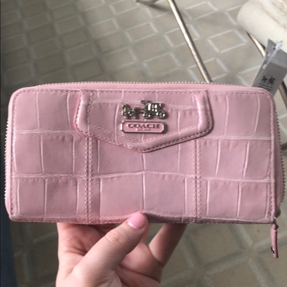 Coach Pink Crocodile Wallet NWT